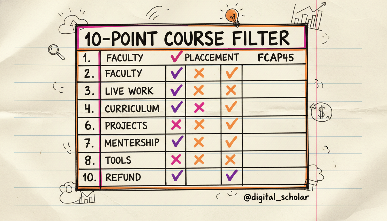 How to choose a digital marketing course in 2026: the 10-Point Filter scoreboard from Digital Scholar