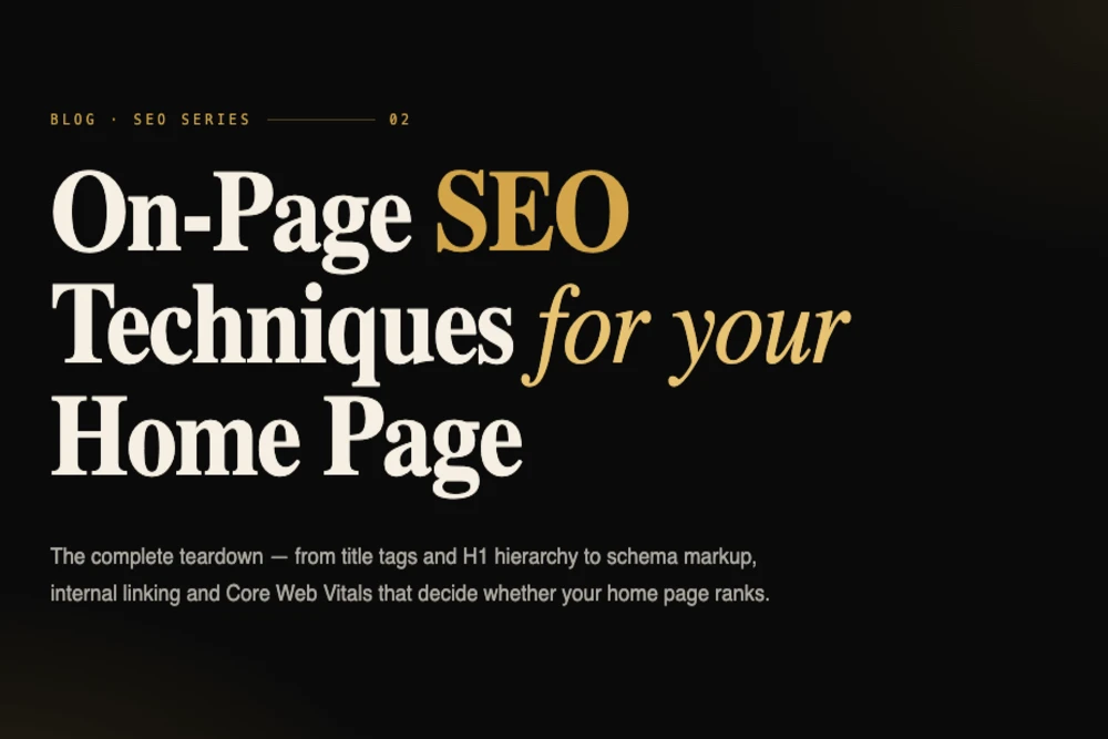 on page seo techniques for home page