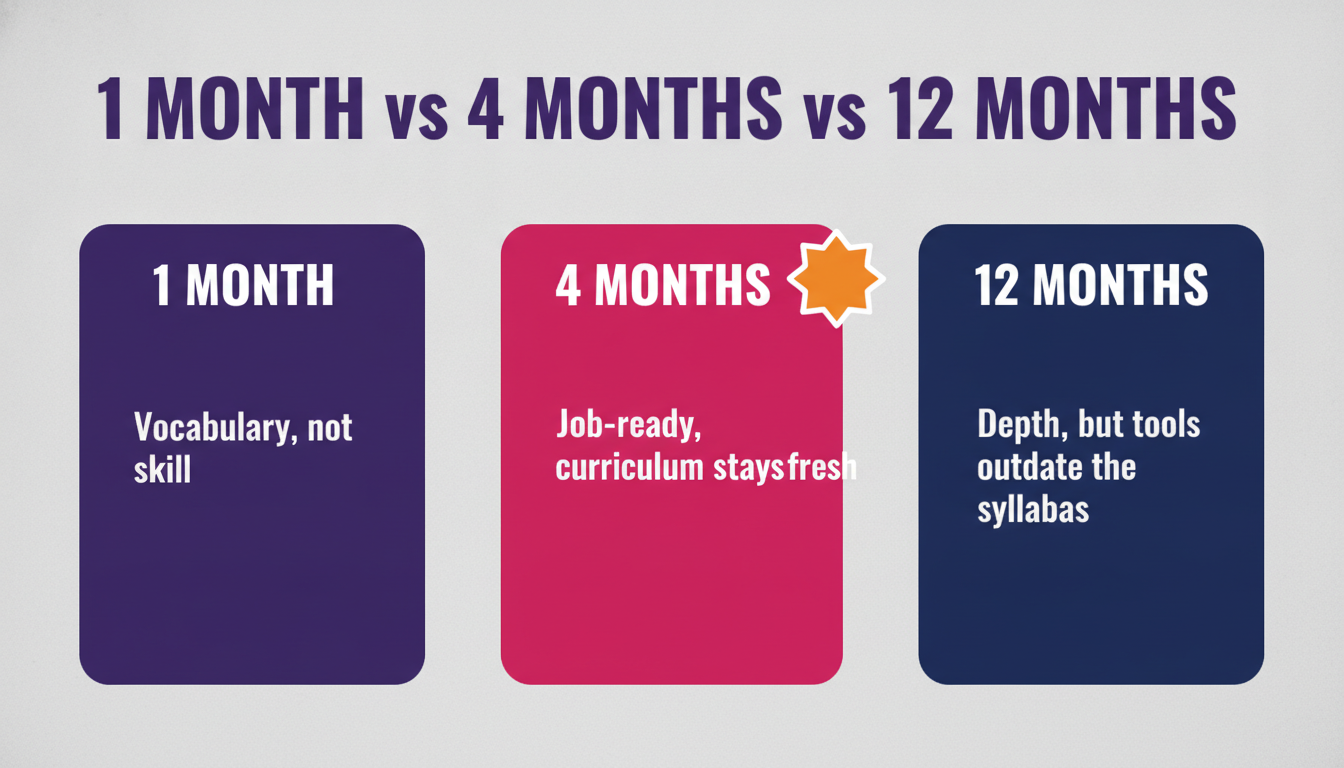 1 month vs 4 months vs 12 months digital marketing course comparison
