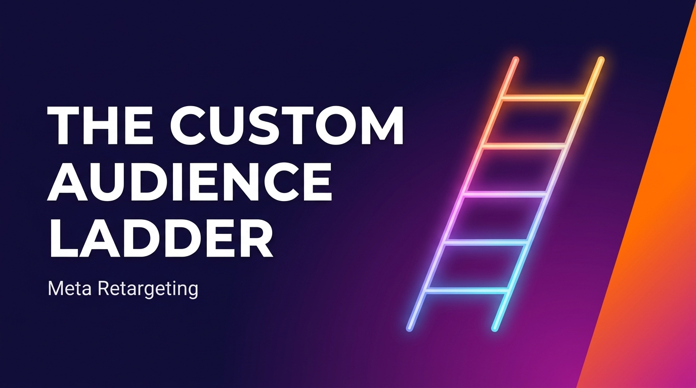The Custom Audience Ladder for Facebook retargeting, five rungs by signal strength, Digital Scholar