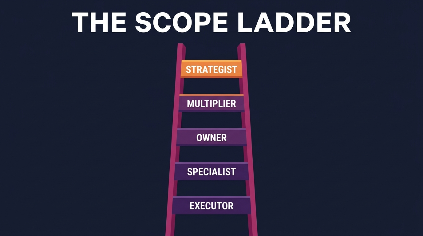 The Scope Ladder framework: Executor to Strategist career rungs, Digital Scholar